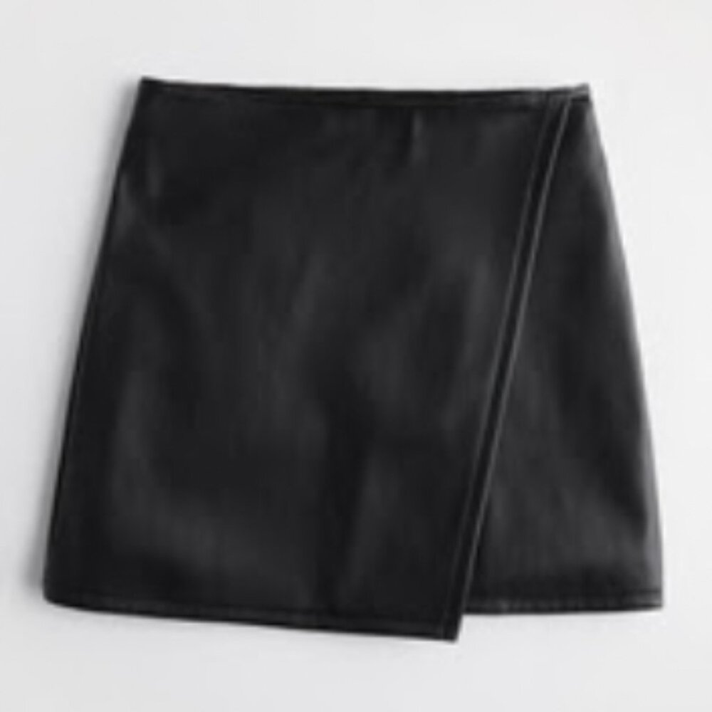 Hollister Black Faux Leather Pencil Skirt